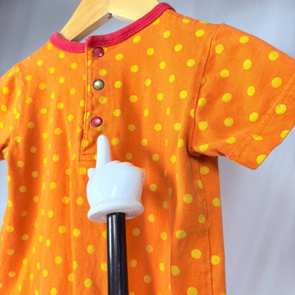 Vintage Disney Winnie the Pooh Y2K Orange Polka Dot Romper Outfit 3m / 6m - Picture 13 of 16